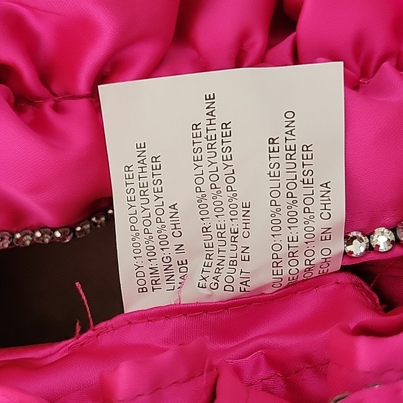 Betsey Johnson Frill Of It All Rhinstone Ruffle Shoulder Bag, Hot Pink NWT - Picture 6 of 12